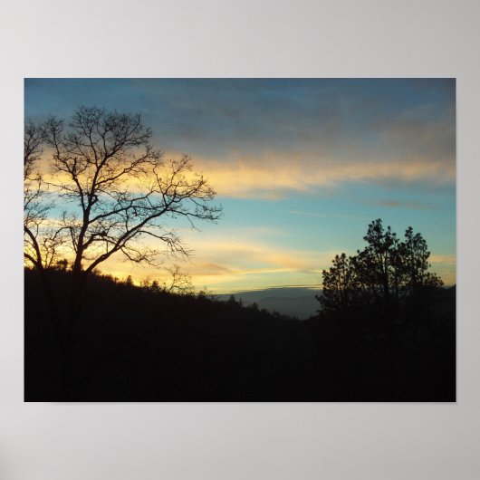 湖の矢印の夕焼けポスター ポスター (正面)