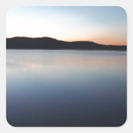 湖の矢印の日没 スクエアシール (正面)