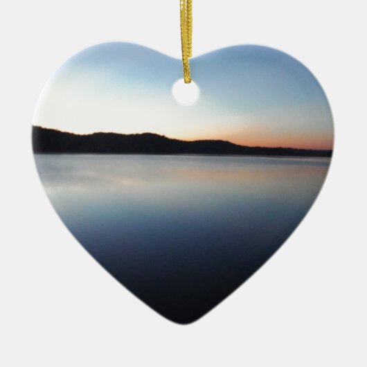 湖の矢印の日没 セラミックオーナメント (正面)