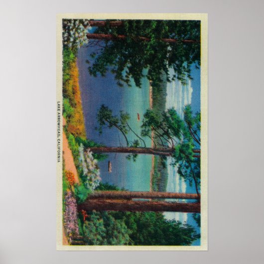 湖の矢印ビュー湖の矢印， CA 2 ポスター (正面)