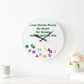 ****湖の砂時計の規則***" ラージ壁時計 (ホーム)