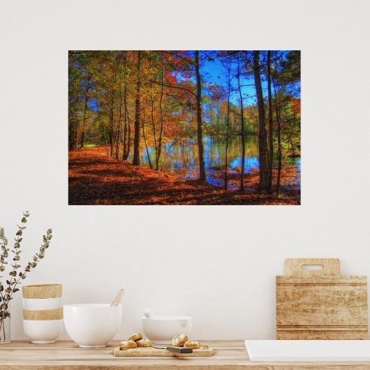 湖の秋 ポスター (キッチン)