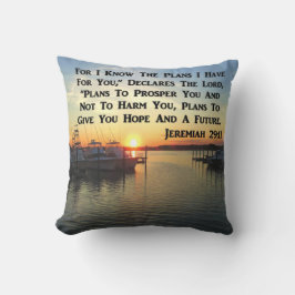 湖の穏やかな夕日 クッション