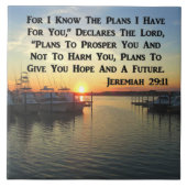 湖の穏やかな夕日 タイル (正面)