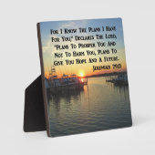 湖の穏やかな夕日 フォトプラーク (正面)