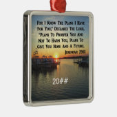 湖の穏やかな夕日 メタルオーナメント (右)