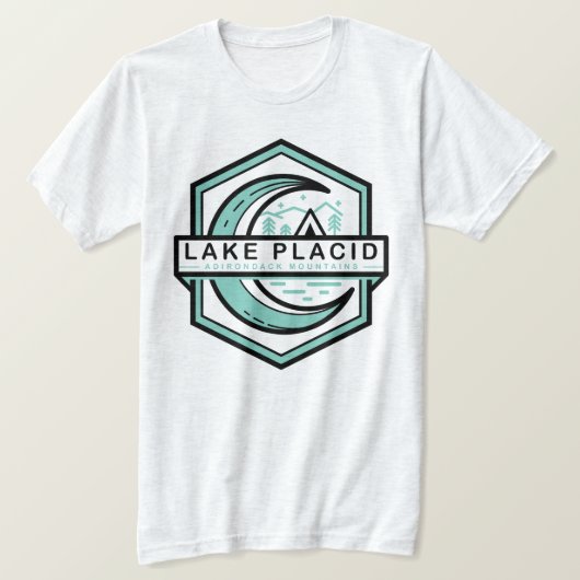 湖の穏やかな月の輝き六角 Tシャツ (デザイン正面)