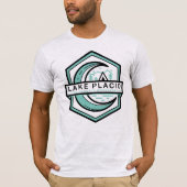 湖の穏やかな月の輝き六角 Tシャツ (正面)