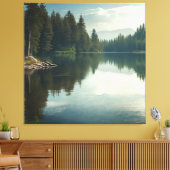 湖の穏やかな静かな キャンバスプリント (インサイチュ (リビング))