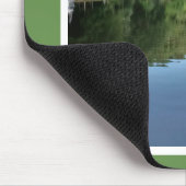 湖の空と木が水面に映る写真2 マウスパッド (コーナー)