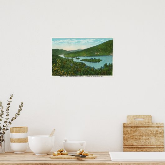 湖の空中表示 ポスター (キッチン)