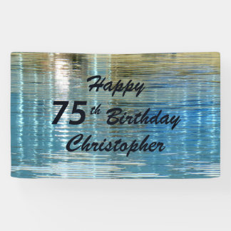 湖の第75誕生日の印の反射を個人化して下さい 横断幕