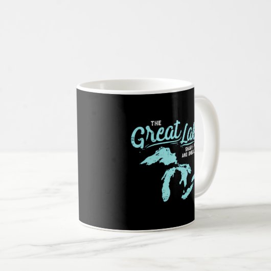 湖の素晴らしサメ無料と無塩夏のVac コーヒーマグカップ (正面右)