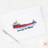 湖の素晴らしフリーターGeorge A. Sloanストレートデッキ 楕円形シール (封筒)