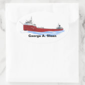 湖の素晴らしフリーターGeorge A. Sloanストレートデッキ 楕円形シール (バッグ)