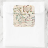 湖の素晴らしヴィンテージマップ スクエアシール (バッグ)