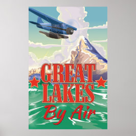 湖の素晴らしヴィンテージ旅行ポスター。 ポスター