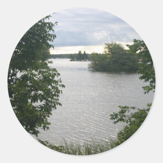 湖の美しいシール ラウンドシール (正面)