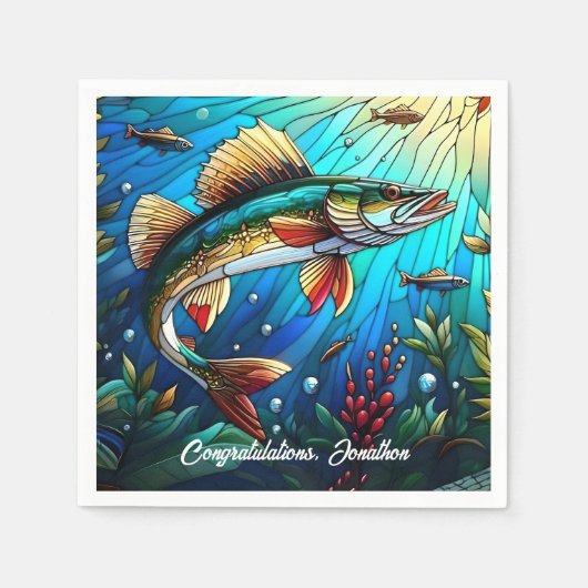 湖の美しいワルレイパイク スタンダードカクテルナプキン (正面)