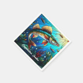 湖の美しいワルレイパイク スタンダードカクテルナプキン (角)