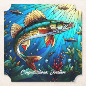 湖の美しいワルレイパイク ペーパーコースター (正面)