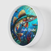 湖の美しいワルレイパイク 壁時計 (傾斜)