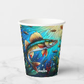 湖の美しいワルレイパイク 紙コップ (正面)