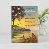 湖の花の蝶のブライダルシャワーの招待状 招待状 (スタンド正面)