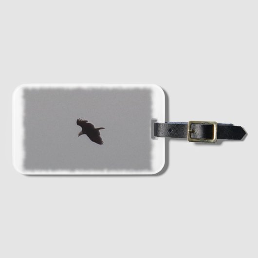 湖の荷物飛んでいるタグの上にハゲ鷲 ラゲッジタグ (正面横)