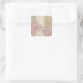 湖の街の地図とミネソタ州ワバシャの地図 スクエアシール (バッグ)