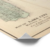 湖の街の地図とミネソタ州ワバシャの地図 ポスター (角)