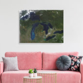 湖の衛星ビ素晴らしュー キャンバスプリント (インサイチュ (リビング))
