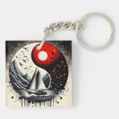 湖の赤い太陽 キーホルダー (裏面)