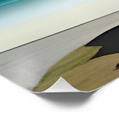 湖の近くに駐車されたオートバイ ポスター (コーナー)