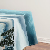 湖の近くの雪の松 テーブルクロス (インサイチュ)