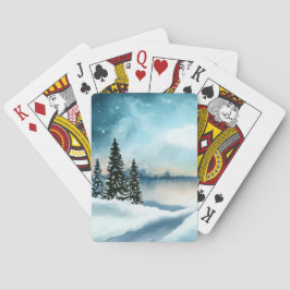 湖の近くの雪の松 トランプ