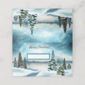 湖の近くの雪の松 プレイスカード (外部開封)