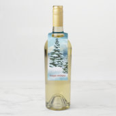 湖の近くの雪の松 ボトルネックタグ (ボトル)