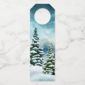 湖の近くの雪の松 ボトルネックタグ (裏面)