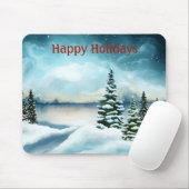 湖の近くの雪の松 マウスパッド (マウス)