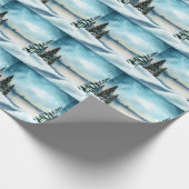 湖の近くの雪の松 ラッピングペーパー (角)