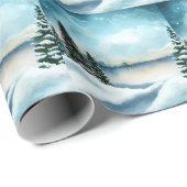 湖の近くの雪の松 ラッピングペーパー (ロールコーナー)