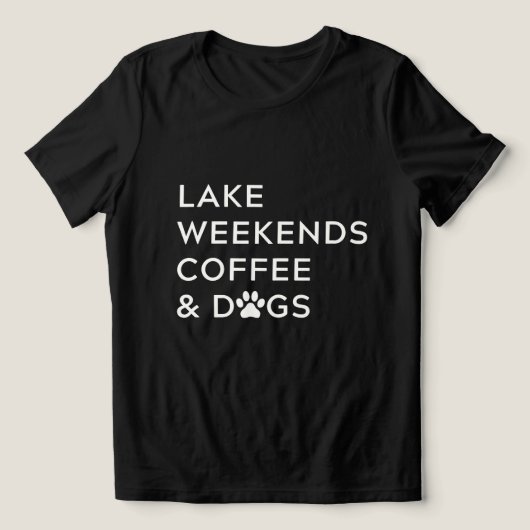 湖の週末コーヒーと犬の愛好家 トライブレンドTシャツ (デザイン正面)
