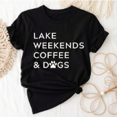 湖の週末コーヒーと犬の愛好家 トライブレンドTシャツ
