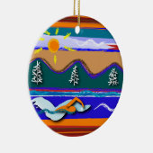 湖の開放水域の水泳の円形のオーナメント セラミックオーナメント (右)