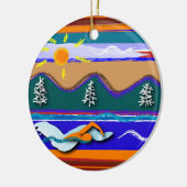 湖の開放水域の水泳の円形のオーナメント セラミックオーナメント (左)