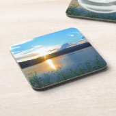 湖の青い夕日 コースター (左側)