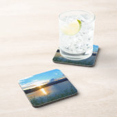 湖の青い夕日 コースター (右側)