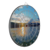 湖の青い夕日 ダーツボード (正面左)