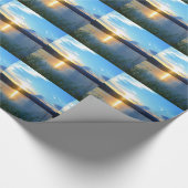 湖の青い夕日 ラッピングペーパー (角)